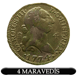 4 Maravedís Carlos III. 1774. Segovia